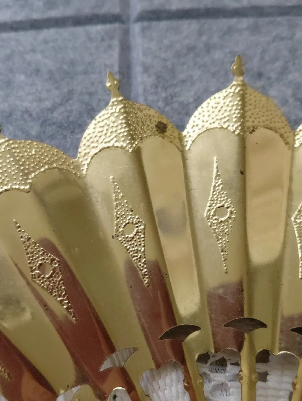 Homco Gold Metal Fan Wall Decor - Set of Four Ornate Fans